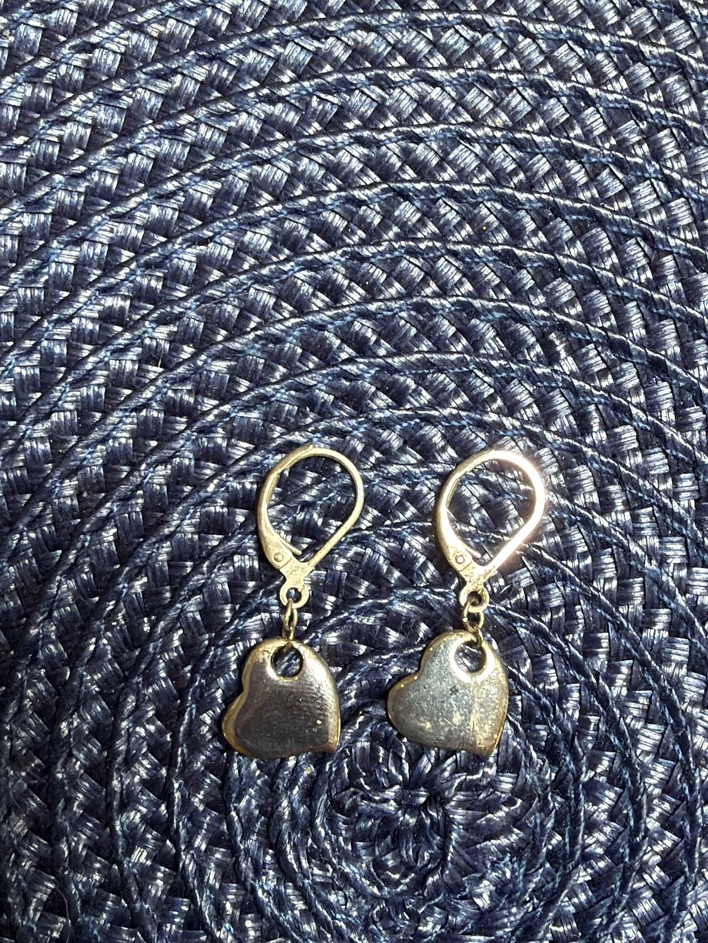 Silver Metal Heart Drop Earrings - Women's Jewelry